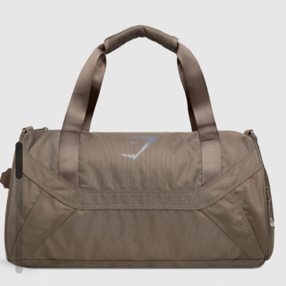 BNWT GYMSHARK NEW SUMMER 2024 SHARKHEAD GYM BAG SMALL EVERYDAY DUFFLE CAMO BROWN